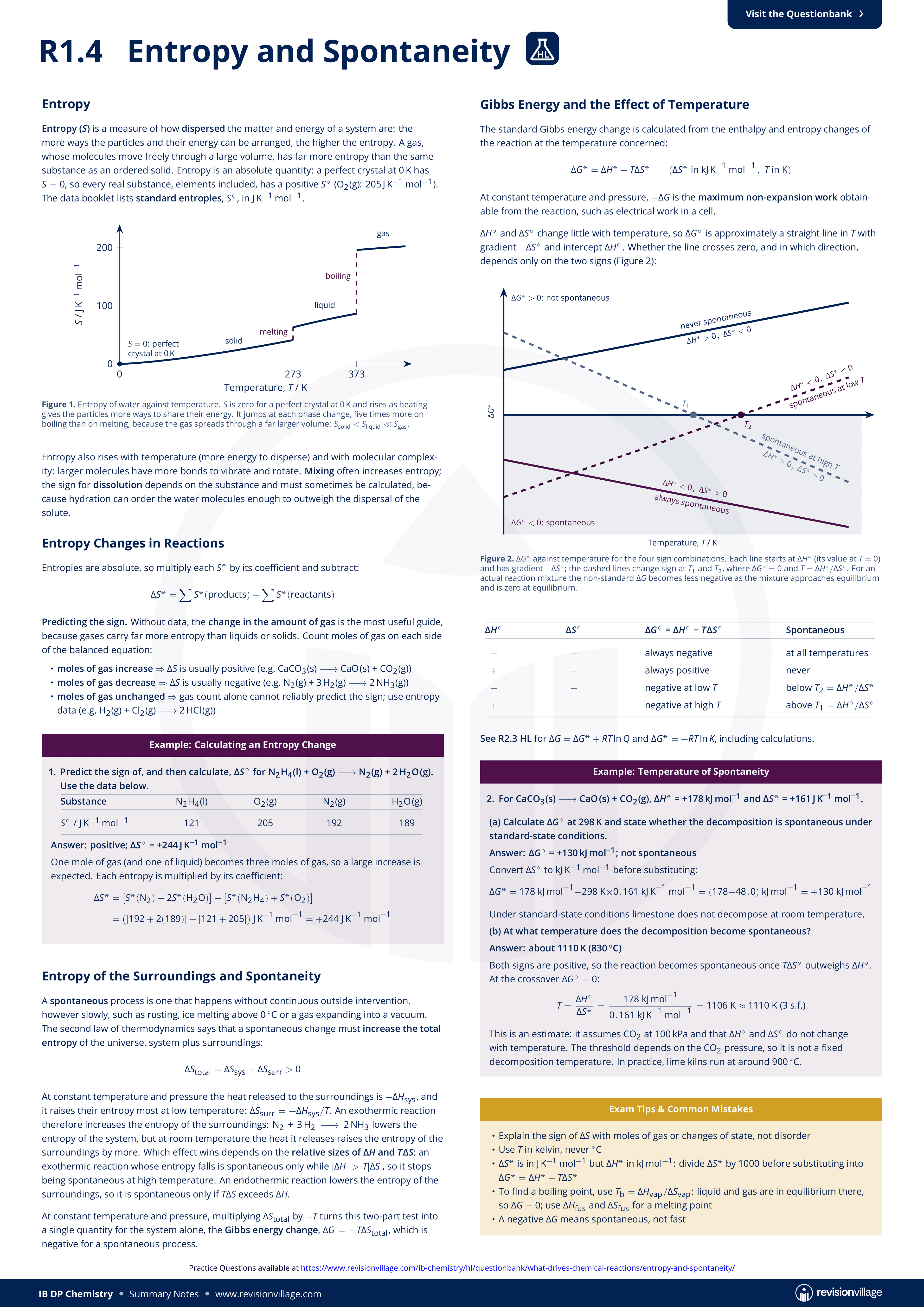 R1.4 - Entropy and Spontaneity