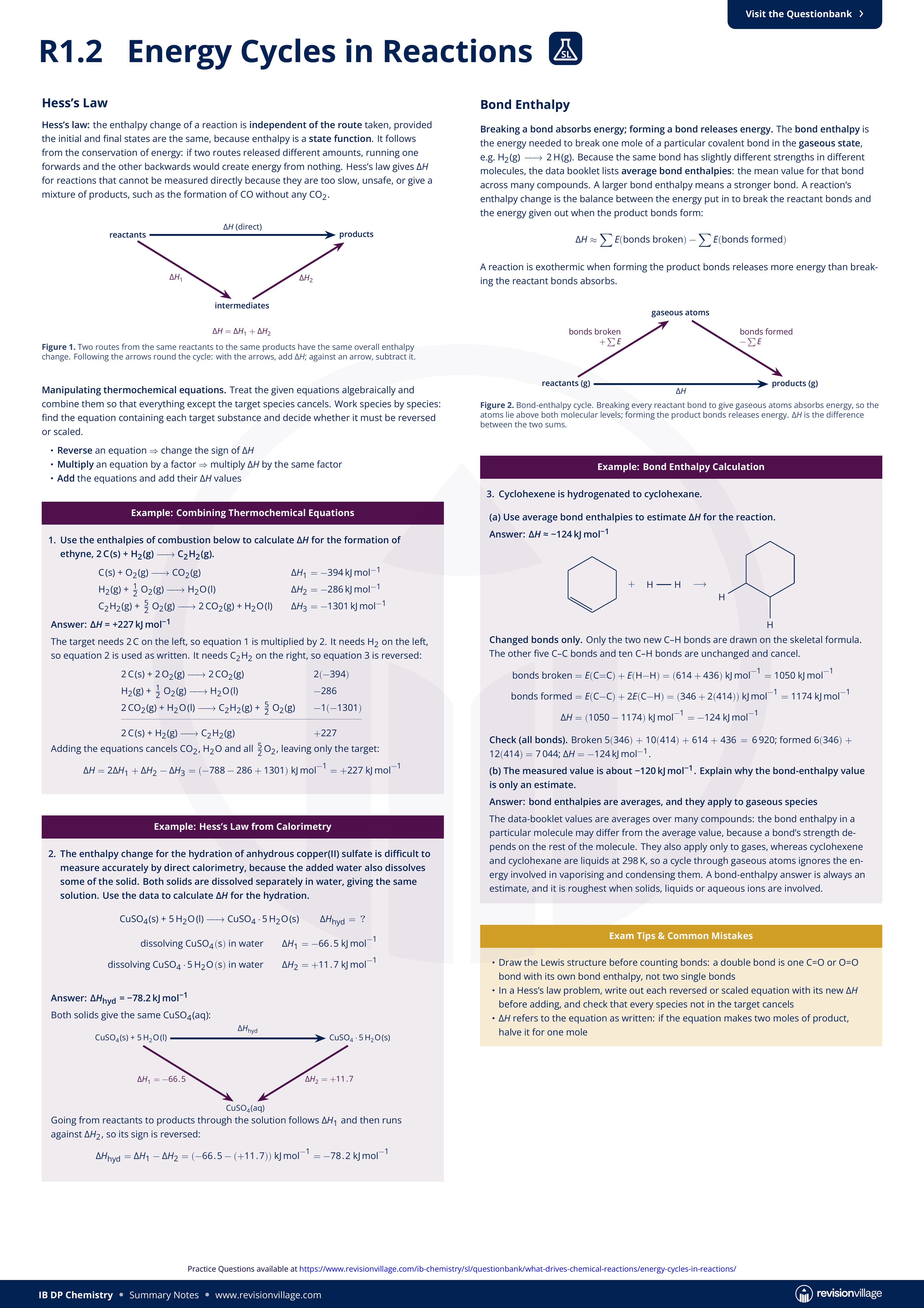 R1.2 - Enthalpy Cycles in Reactions