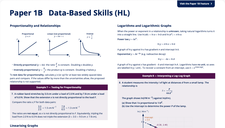 Paper 1B - Data-based Skills