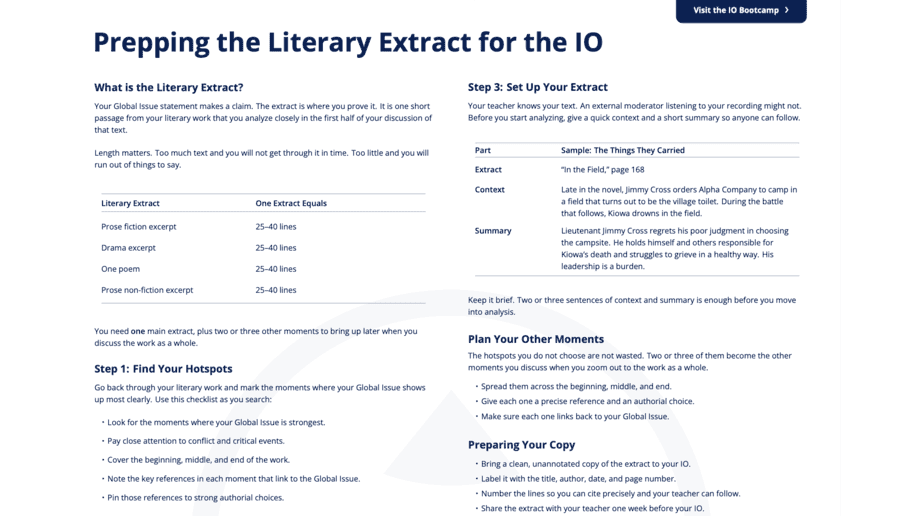 Prepping the Literary Extract